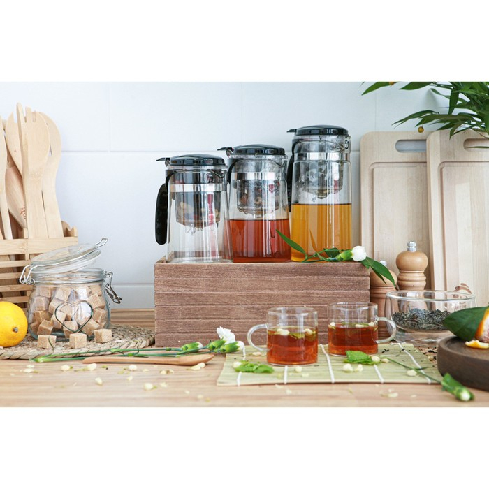 Чайник стеклянный заварочный Magistro &laquo;Мантана&raquo;, 500 мл, с пластиковым ситом