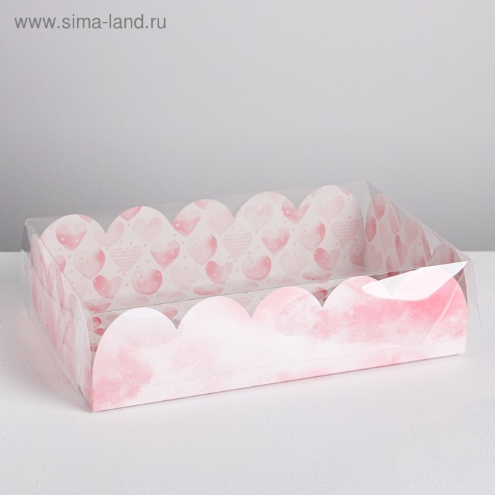 Коробка для печенья, кондитерская упаковка с PVC крышкой, &laquo;Для любимых&raquo;, 20 х 30 х 8 см