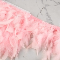Тесьма с перьями индюка, 13-17 см, 5 &plusmn; 0,5 м, цвет розовый