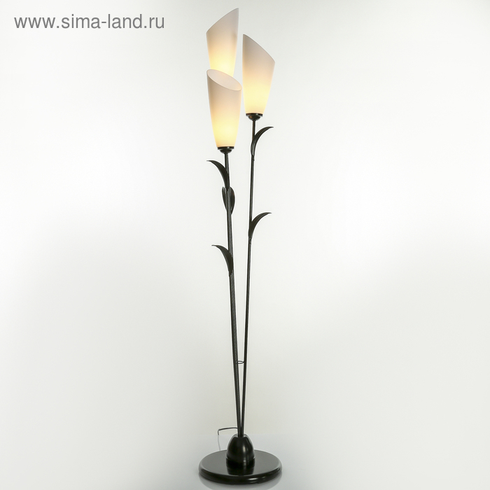Торшер Торшер "Лепесток" 3x15Вт E27 черный 28х28х153 см.