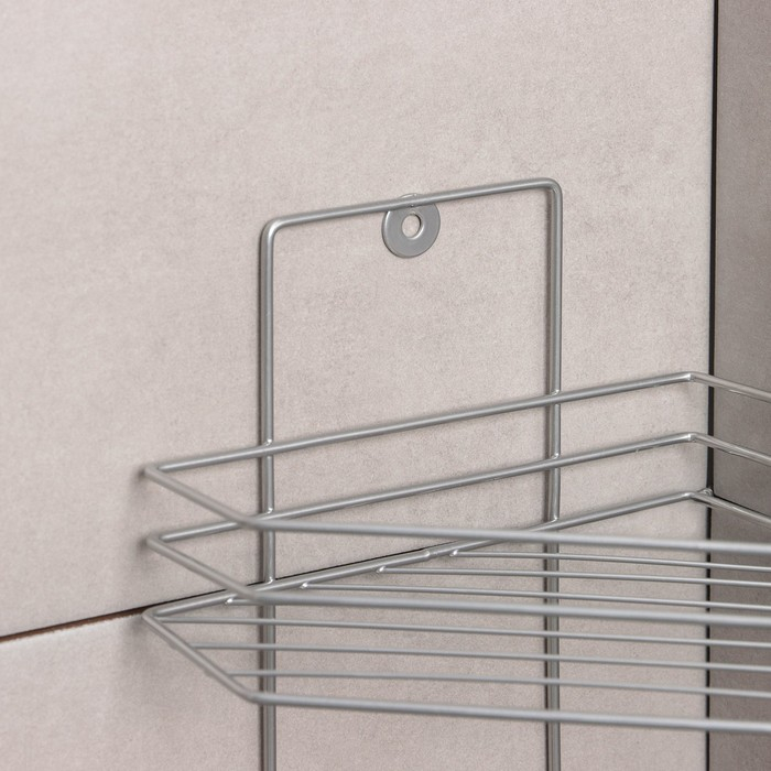 Полка угловая 3-х ярусная «Трапеция», 25×18×49 см, цвет хром Полка угловая 3-х ярусная «Трапеция», 25×18×49 см, цвет хром