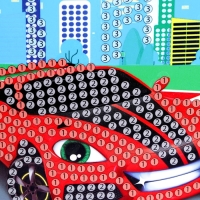 Алмазная мозаика с частичным заполнением на открытке &laquo;&lrm;Гоночная машина&raquo;&lrm; для детей