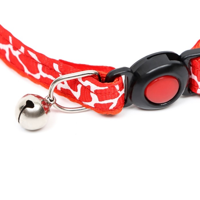 Ошейник кошачий "Жираф", 30 х 1 см, красный