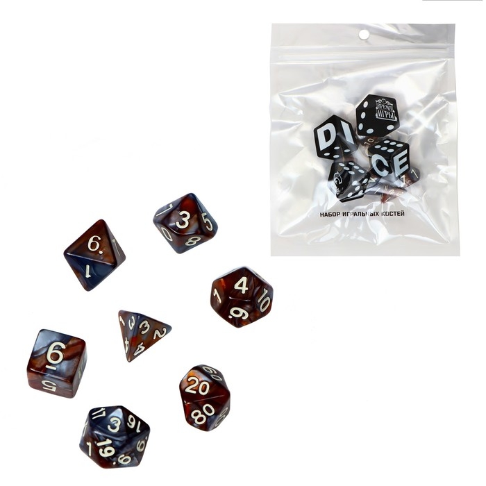 Набор кубиков для D&D (Dungeons and Dragons, ДнД) Набор кубиков для D&D (Dungeons and Dragons, ДнД) "Время игры. Кварцит", серия: D&D, 7 шт