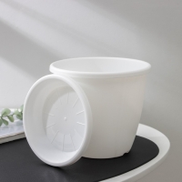 Горшок для цветов с поддоном &laquo;Афина&raquo;, 2,2 л, пластиковый, цвет белый