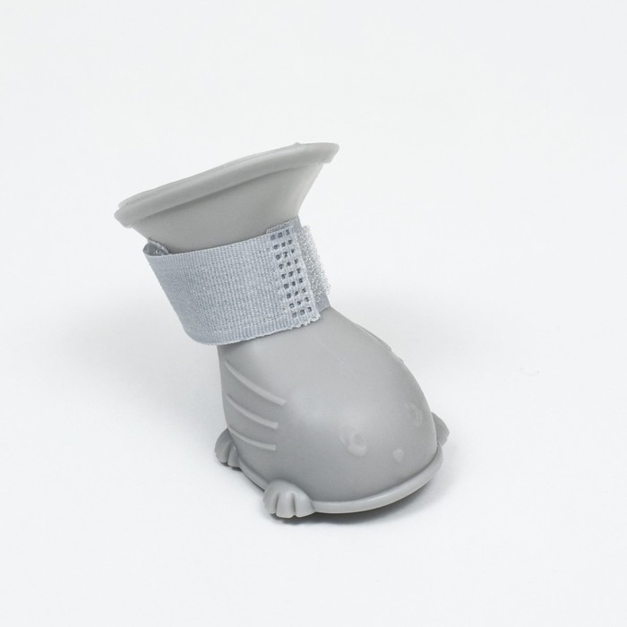 Ботинки для собак, резиновые, набор 4 шт,  размер S , серые