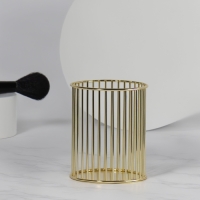 Органайзер - подставка для хранения маникюрных/косметических принадлежностей, d = 8 &times; 10 см, цвет золотистый