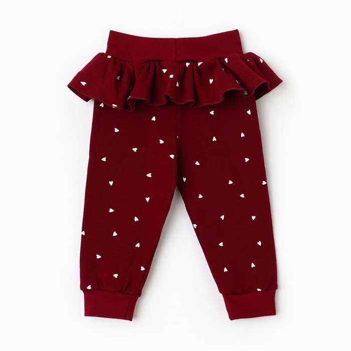 Штанишки "Мишка", цвет бордовый, рост 80 см