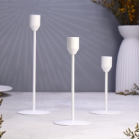 Набор подсвечников "Трио" 8х24; 8х19; 8х14см, белый