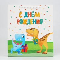 Пакет ламинированный вертикальный &laquo;Динозавр: С днём рождения&raquo;, M 26 х 30 х 9 см
