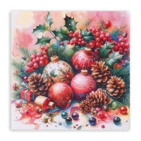 Новогодние салфетки бумажные GrandPero Deluxe &laquo;Этюд&raquo;, 3 слоя, 33х33 см, 20 шт