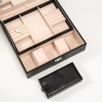 Шкатулка кожзам под часы 2 отделения и бижутерию "Ромбы черные" матовая 8,5х25х25 см Шкатулка кожзам под часы 2 отделения и бижутерию "Ромбы черные" матовая 8,5х25х25 см