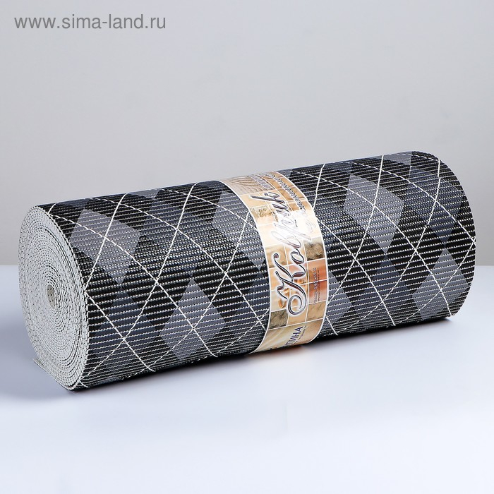 Коврик для ванной комнаты «Ромб», ширина 65 см, рулон 15 м, цвет серо-черный Коврик для ванной комнаты «Ромб», ширина 65 см, рулон 15 м, цвет серо-черный