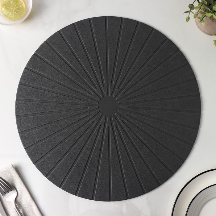 Салфетка сервировочная на стол &laquo;Ра&raquo;, d=36 см, цвет серый