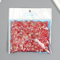 Глиттер для творчества 45 гр "Слюда коралловая" 18х12 см