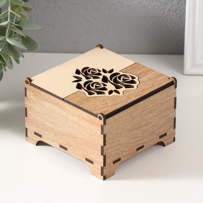 Шкатулка комбинированная "Розы" 10,5х10х7 см