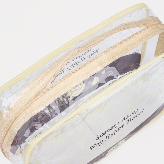 Косметичка на молнии, цвет бежевый