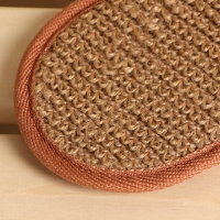 Мочалка из крапивы(рами), овальная с хлопком, 14,5х9,7 см Мочалка из крапивы(рами), овальная с хлопком, 14,5х9,7 см