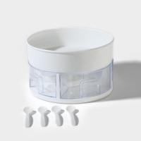 Органайзер для специй вращающийся, 4 ячейки, 2-х ярусный, 23×13,5 см, цвет белый Органайзер для специй вращающийся, 4 ячейки, 2-х ярусный, 23×13,5 см, цвет белый