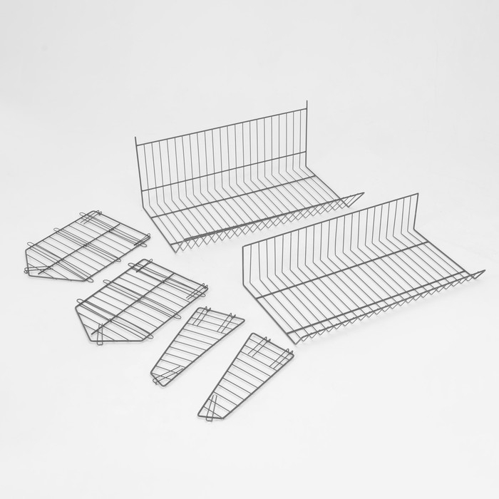 Накопитель разборный на колесах, 5 корзин, 70&times;43&times;147, цвет серый