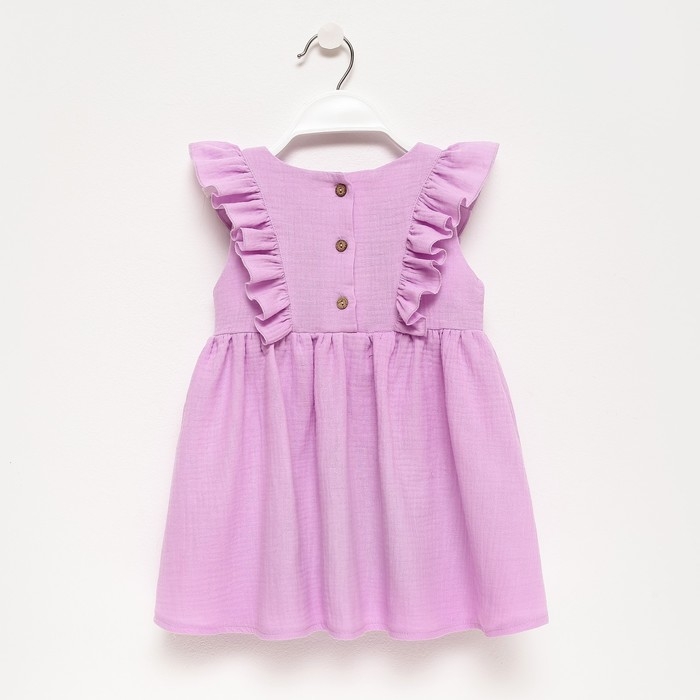 Платье детское с рюшей KAFTAN "Муслин", р 26 (80-86см), лиловый