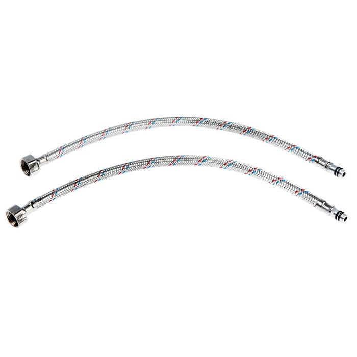 Смеситель для кухни ZEIN Z2103, двухвентильный, силиконовый излив, белый/хром