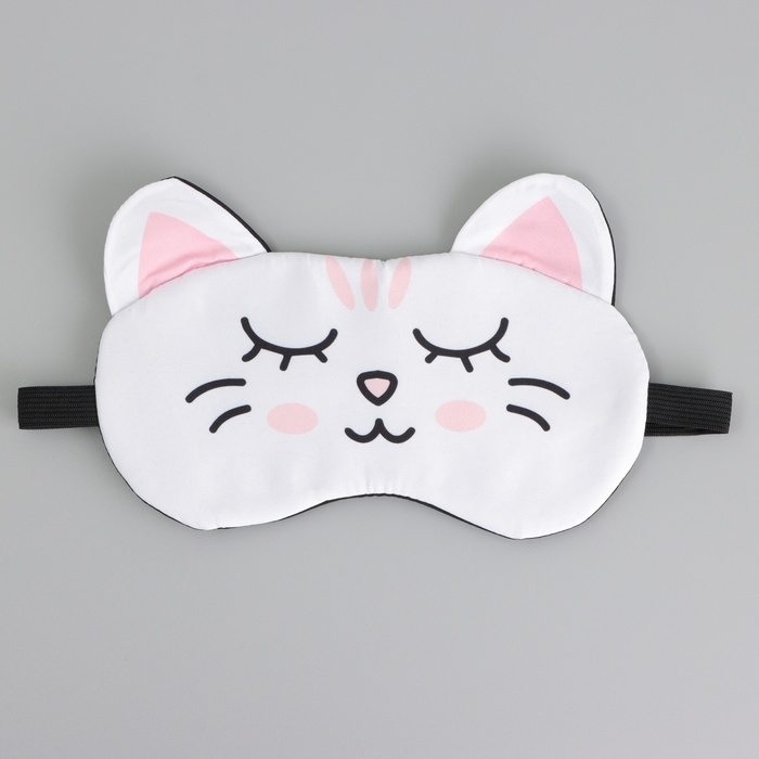 Маска для сна с ушками «Зефирка», 19.3 х 12.5 см, цвет белый Маска для сна с ушками «Зефирка», 19.3 х 12.5 см, цвет белый