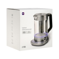 Чайник электрический Windigo LSK-1807, стекло, 1.7 л, 2200 Вт, регулировка t° Чайник электрический Windigo LSK-1807, стекло, 1.7 л, 2200 Вт, регулировка t°