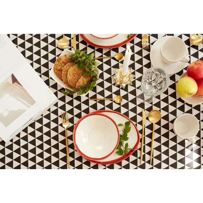 Скатерть Доляна "Треугольники" 145х200&plusmn;3см,100%пэ, рогожка 130 гр/м