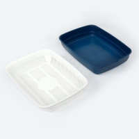 Лоток большой с сеткой Atlantis "Стандарт", 42 х 31 х 10 см, синий, Лоток большой с сеткой Atlantis "Стандарт", 42 х 31 х 10 см, синий,