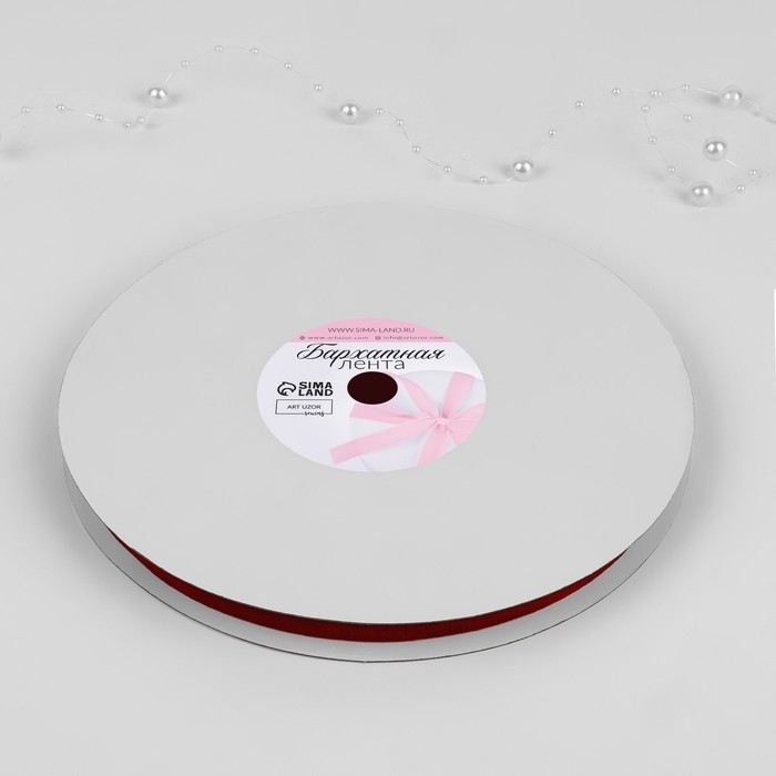 Лента бархатная, 10 мм, 18 ± 1 м, цвет красный №40 Лента бархатная, 10 мм, 18 ± 1 м, цвет красный №40