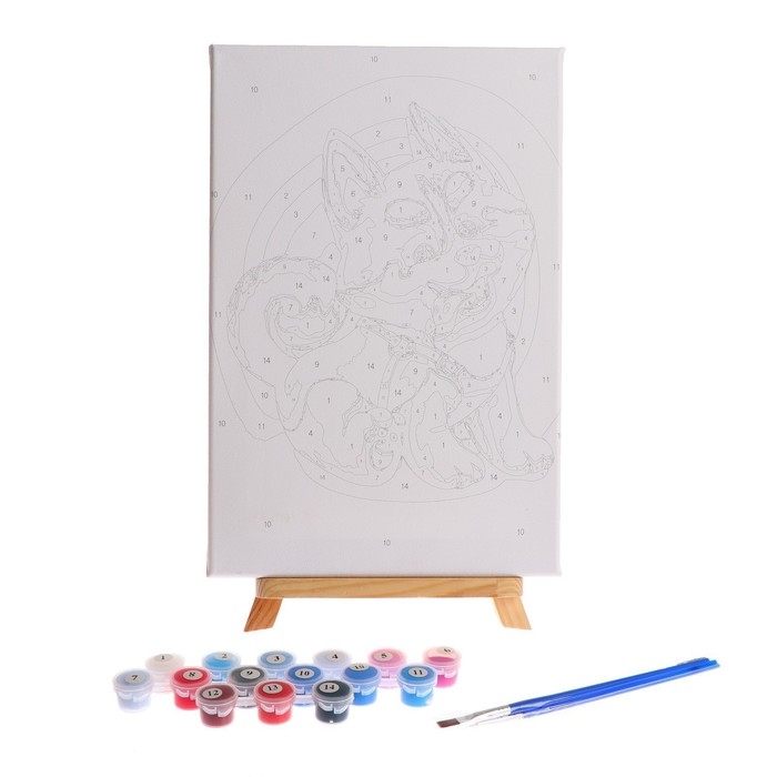 Картина по номерам на холсте с подрамником &laquo;Щенок хаски&raquo;, 30х20 см