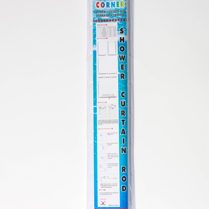 Карниз для ванной комнаты г-образный, 80&times;80 см, цвет белый