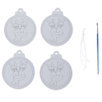 Ёлочное украшение под раскраску &laquo;Олень&raquo; 4 шт., кисть