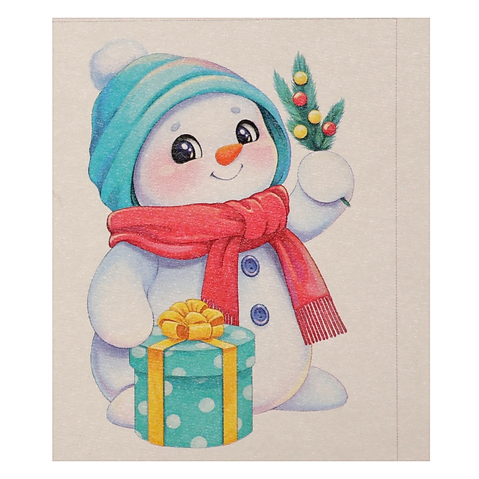 Мыло своими руками с картинкой на новый год &laquo;Снеговик с ёлкой&raquo;, набор для творчества