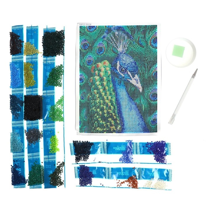 Алмазная мозаика с полным заполнением на холсте &laquo;Котёнок с бабочками&raquo;, 15 х 21 см