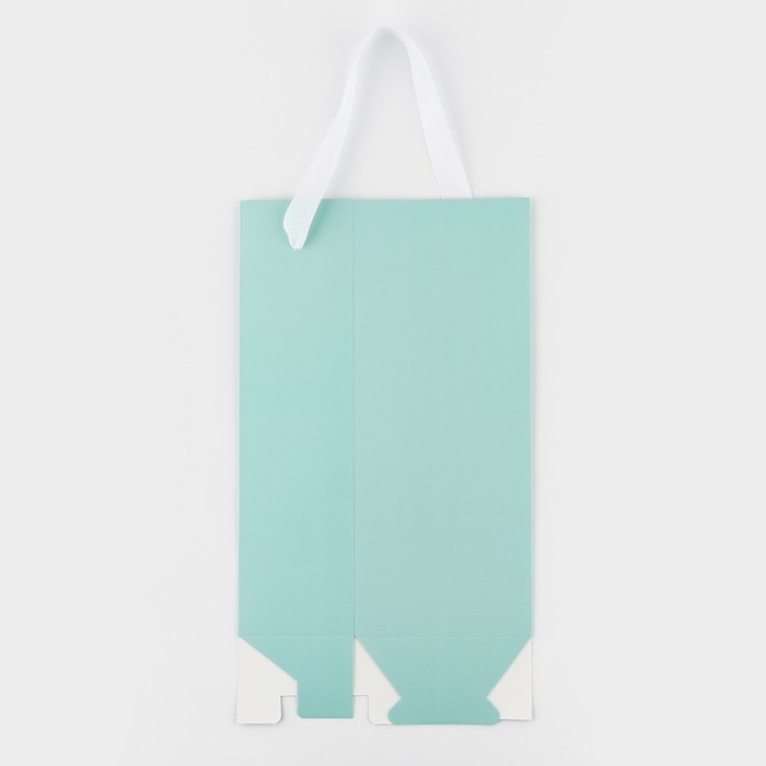 Пакет-переноска для цветов с пластиковым окном, &laquo;Для тебя&raquo;, тиффани, 30 х 12 х 8 см