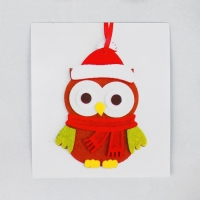 Набор для творчества - создай ёлочное украшение из фетра &laquo;Сова в новогодней шапочке&raquo;