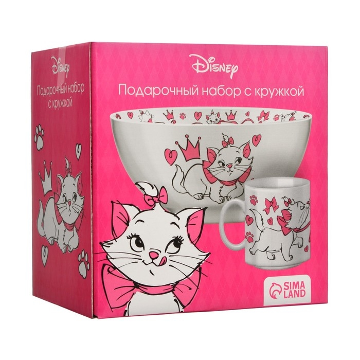 Набор детской посуды, 2 предмета: салатник, кружка "Кошечка Мари", Коты Аристократы