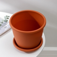 Горшок для цветов с поддоном «Афина», 3 л, пластиковый, цвет коричневый Горшок для цветов с поддоном «Афина», 3 л, пластиковый, цвет коричневый