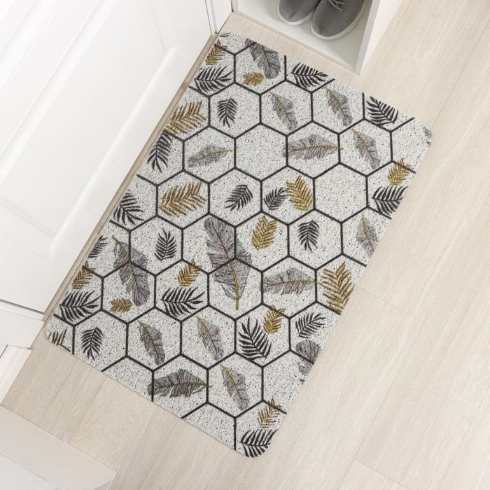 Коврик придверный грязезащитный Доляна &laquo;Топ&raquo;, вырезной, 60&times;90 см, цвет серый