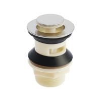 Донный клапан ZEIN BP3, корпус пластик, малая кнопка, нержавеющая сталь, с переливом Донный клапан ZEIN BP3, корпус пластик, малая кнопка, нержавеющая сталь, с переливом