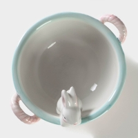 Конфетница &laquo;Зайка&raquo;, 800 мл, 19,5&times;16,5&times;12,5 см, цвет розовый