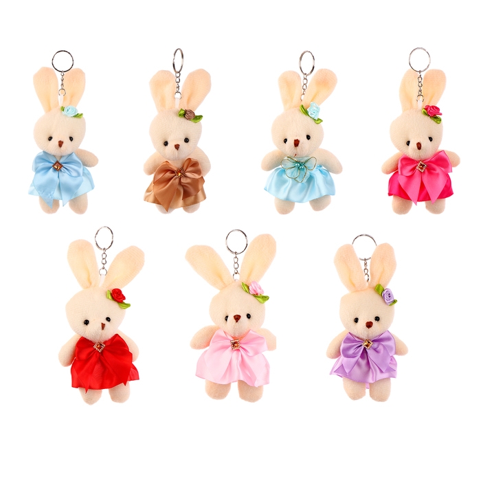 Мягкая игрушка &laquo;Зайка юбка с бантом&raquo; на брелоке, цвета МИКС