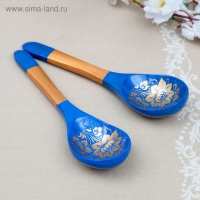 Ложка &laquo;Золотая кудрина&raquo;, салатная, 6&times;21 МИКС