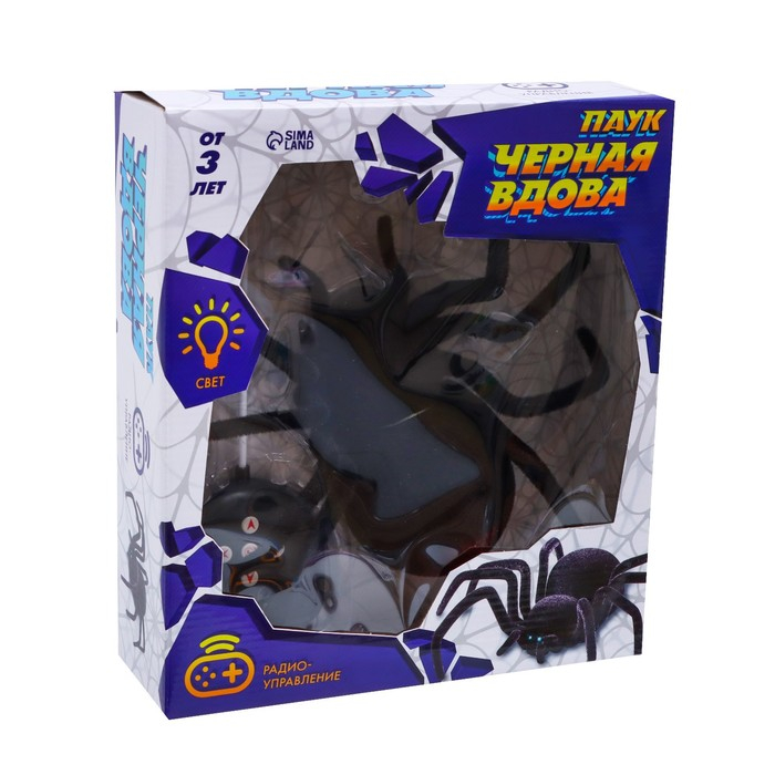 Паук радиоуправляемый «Чёрная вдова», световые эффекты, работает от батареек Паук радиоуправляемый «Чёрная вдова», световые эффекты, работает от батареек