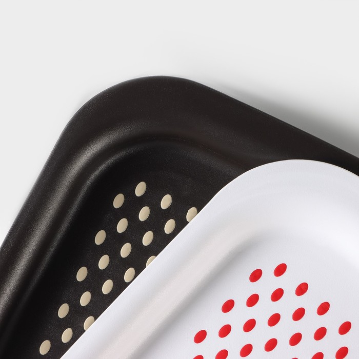 Поднос с антискользящим покрытием, 36,5&times;27 см, цвет МИКС