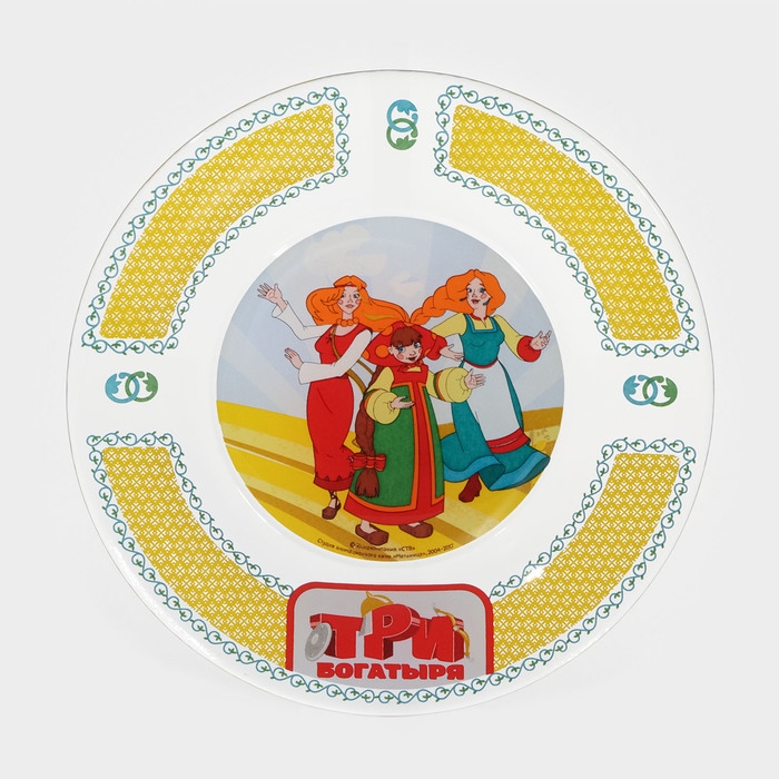 Тарелка стеклянная &laquo;Три Богатыря. Царевны&raquo;, d=19,5 см