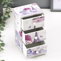 Шкатулка дерево комод "Эйфелева башня и лаванда" 19,5х11х8 см Шкатулка дерево комод "Эйфелева башня и лаванда" 19,5х11х8 см