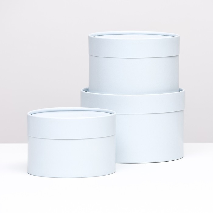 Набор шляпных коробок 3 в 1, Набор шляпных коробок 3 в 1,"Серый",16 х 10,14 х 9,13 х 8,5 см